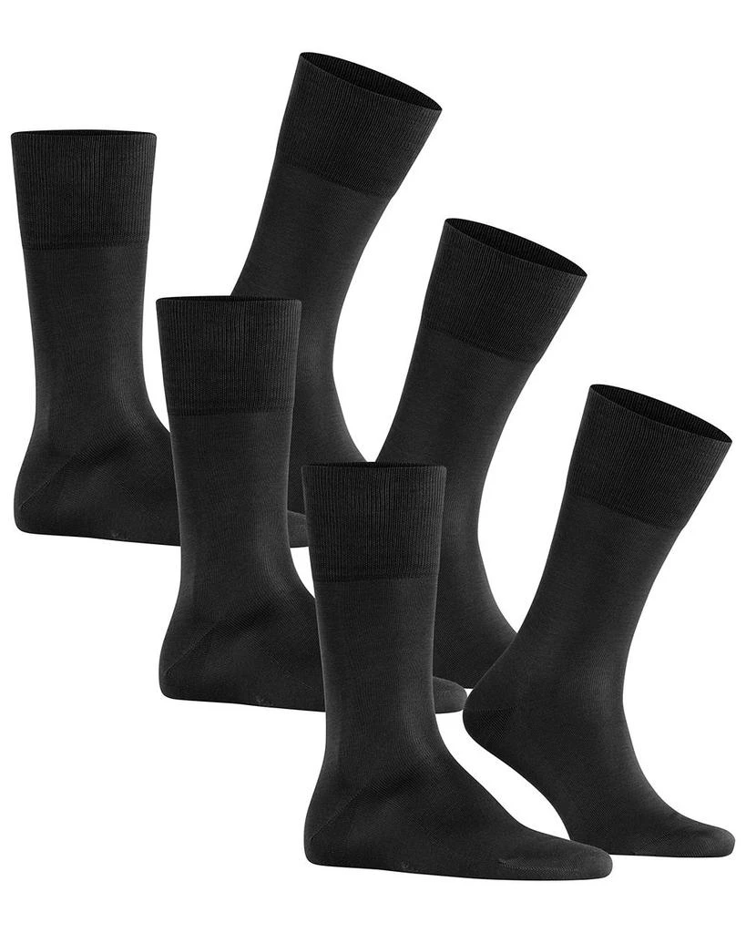 FALKE Tiago Cotton Blend Solid Crew Socks, Pack of 3 3