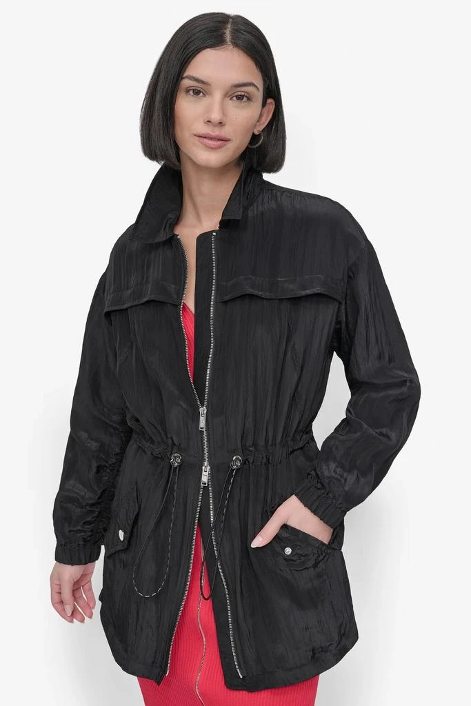 DKNY LONG SLEEVE TEXTURED ANARAK JACKET