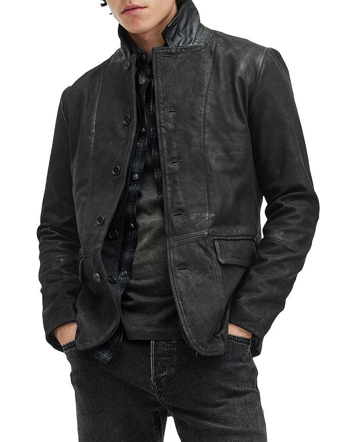 ALL SAINTS Survey Layered Leather Blazer 1
