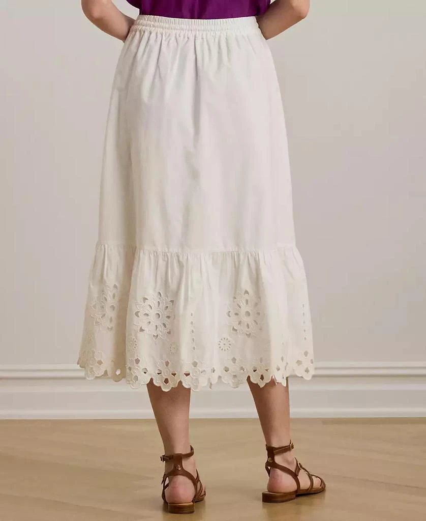 Ralph Lauren Women's Eyelet Cotton Broadcloth Midi Skirt 3