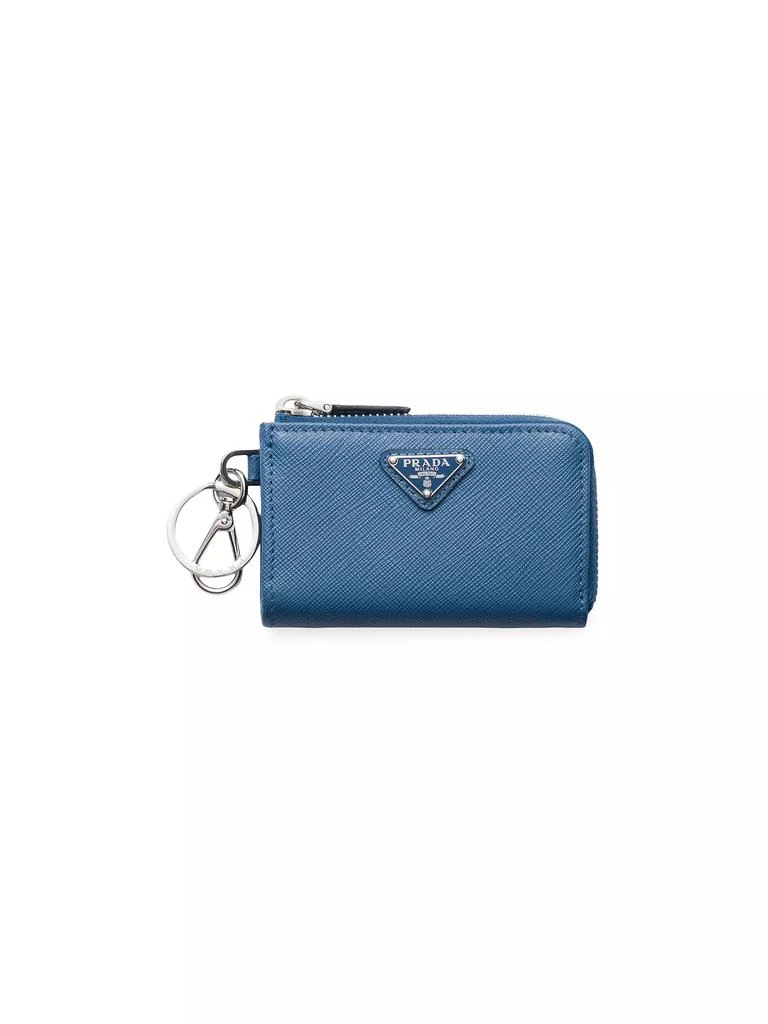 Prada Saffiano Leather Mini Pouch Keychain 1