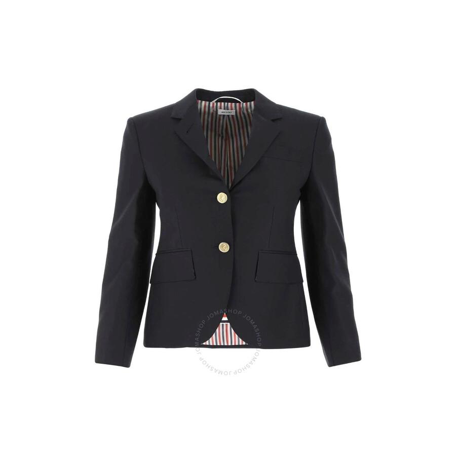 Thom Browne Ladies Navy Single-Breasted Blazer