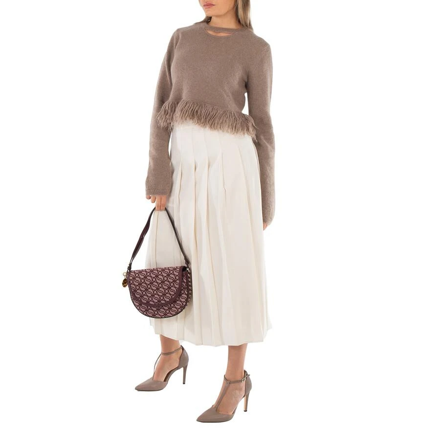 Stella McCartney Ladies Burgundy Frayme Medium S-Wave Flap Shoulder Bag 2
