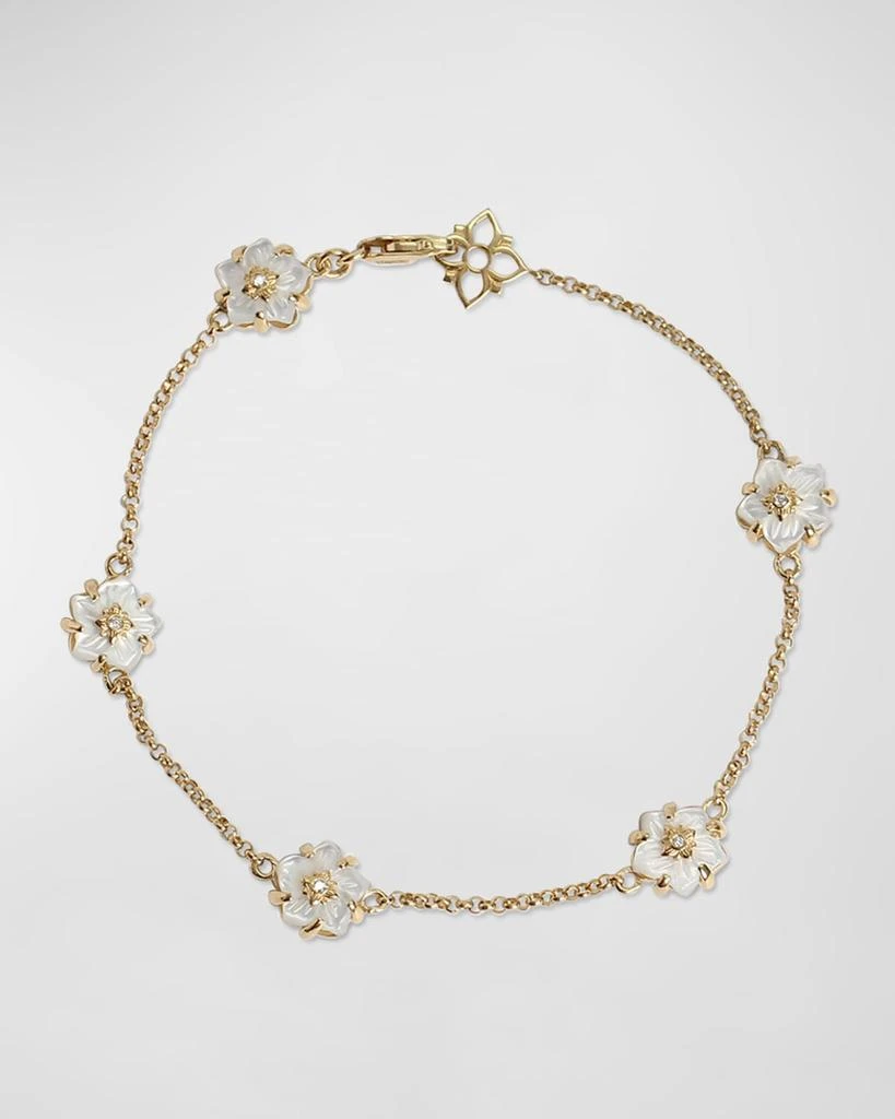 Stephen Dweck White Mother of Pearl and White Diamond Bracelet in 18K Gold 1