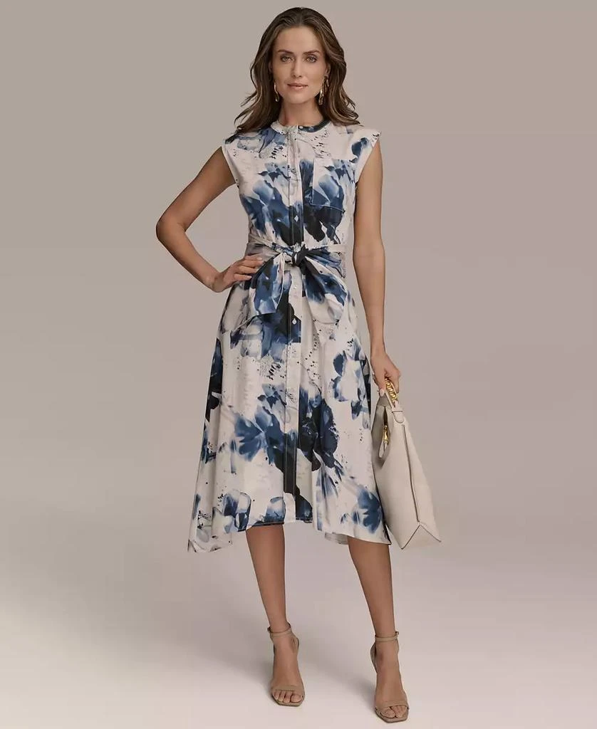Shop Women's Sleeveless Collarless Crew-neck Printed Tie-front Midi Dress  on Sale at BeyondStyle  Get 66% Off Women's Sleeveless Collarless Crew-neck  Printed Tie-front Midi Dress with Limited-Time Flash Deals, Exclusive  Discounts, and