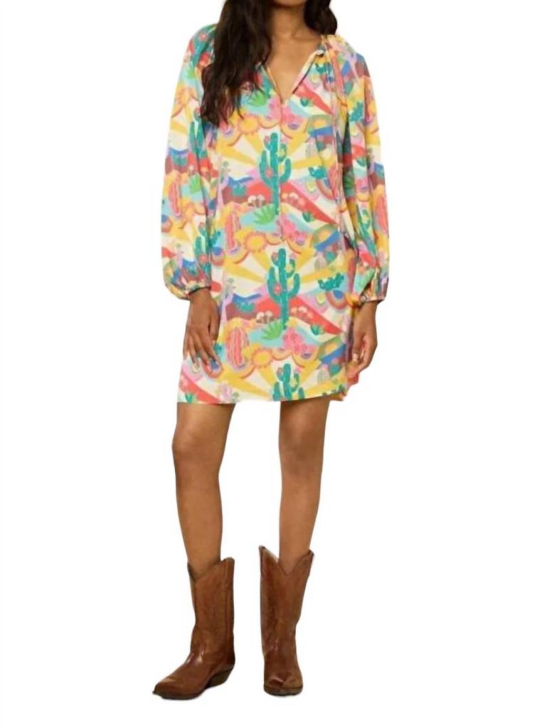 Manoush Palm Spring Mini Dress In Blue/green