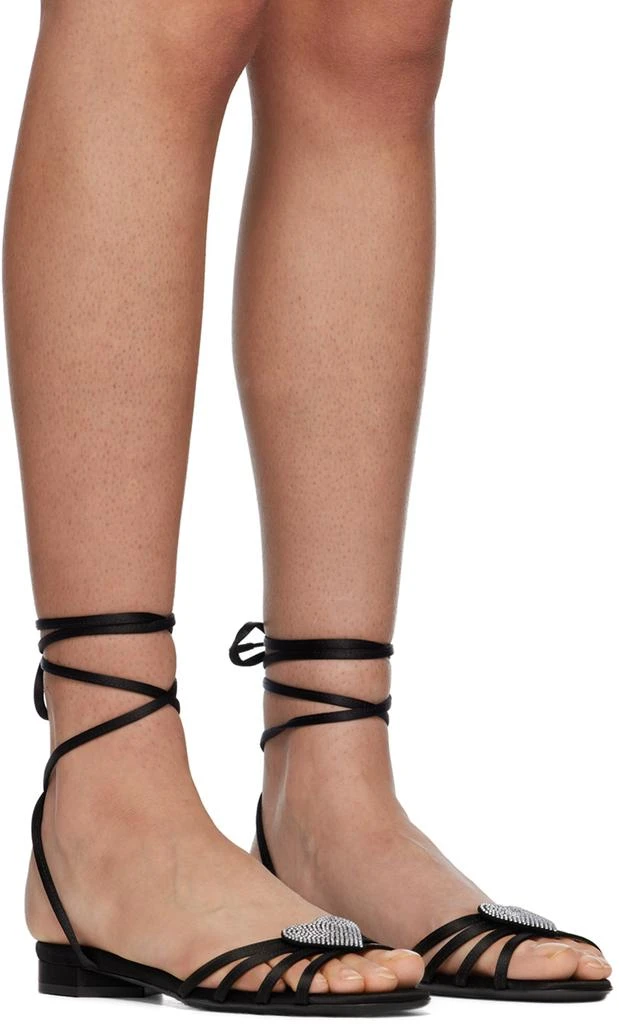 Les Petits Joueurs Black Kaia Flat Sandals 4