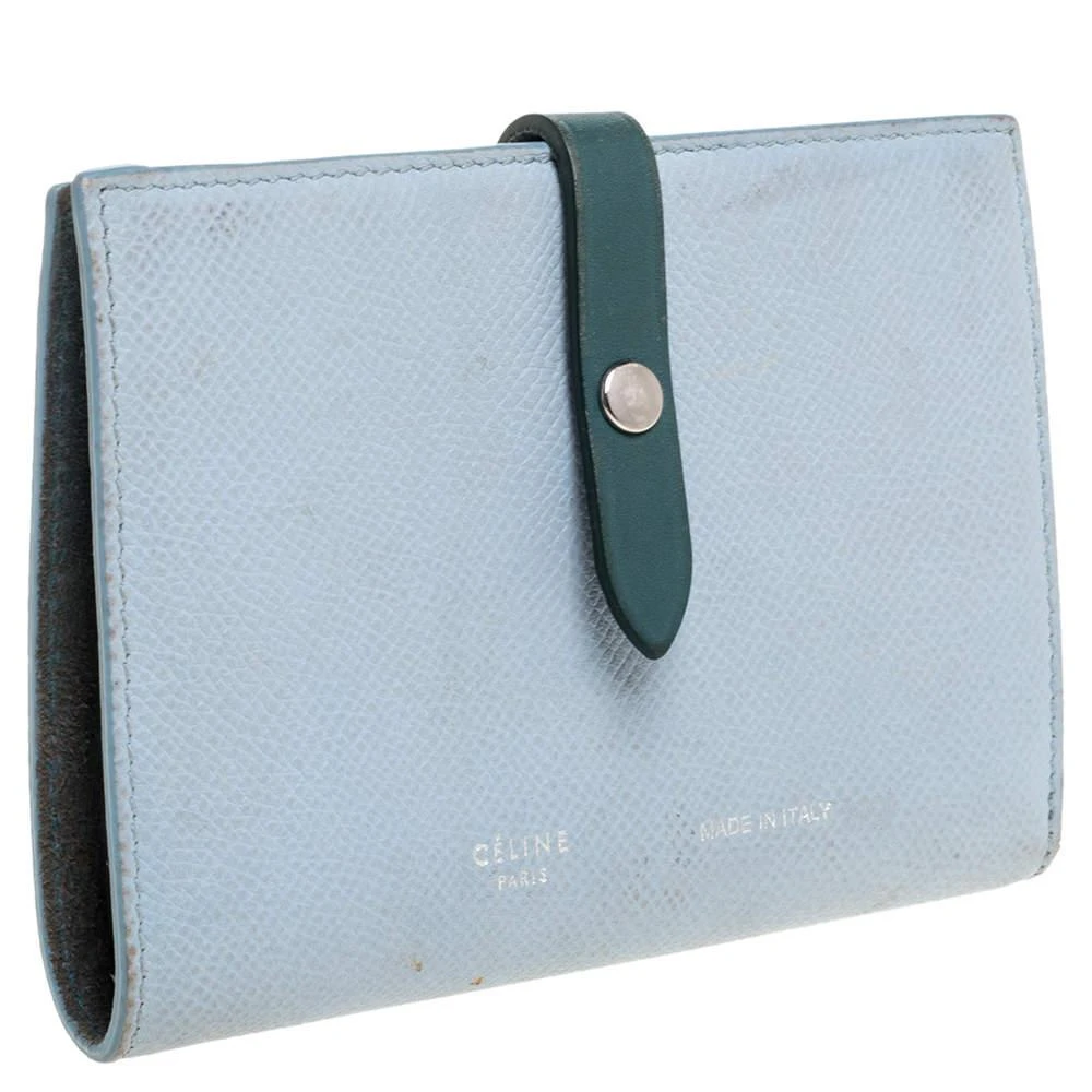 Celine Celine Blue/Green Leather Multifunction Strap Wallet 3