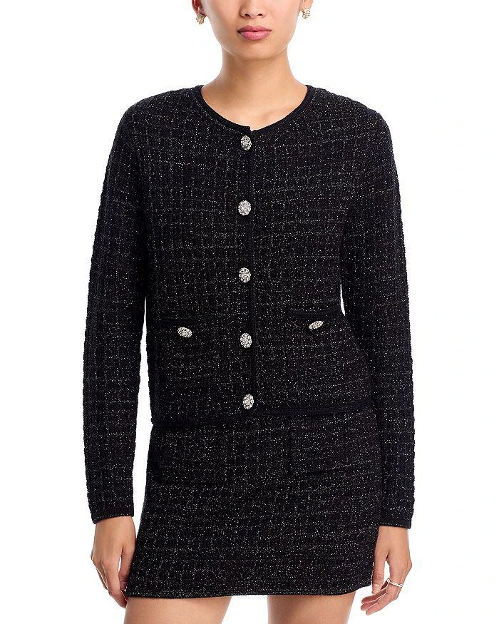 AQUA Crystal Button Cardigan Sweater - Exclusive