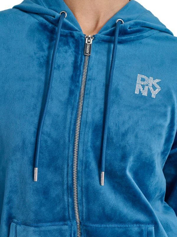 DKNY Rhinestone Embellished Logo Zip Hoodie 4