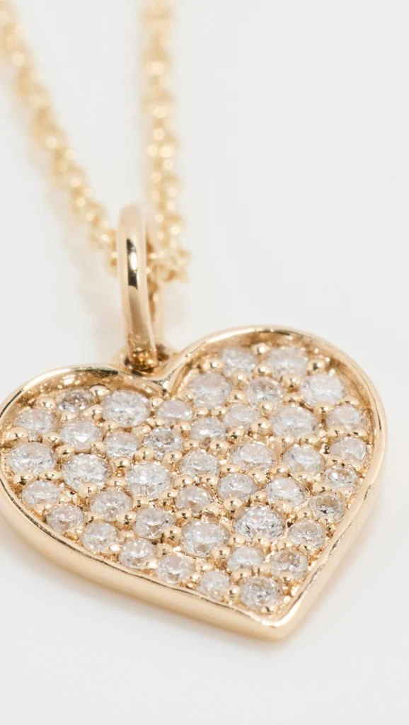 Sydney Evan 14k Mini Pave Heart Charm Necklace 4