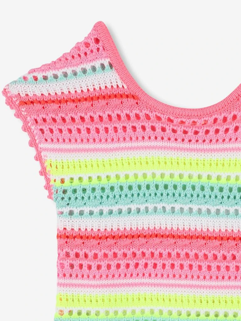 Billieblush Girls Striped Crochet Dress in Multicolour 4