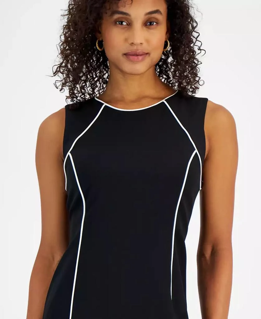 Kasper Women's Petite Stretch-Crepe Contrast-Piping Sheath Dress 4