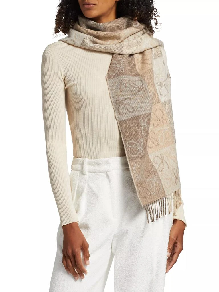 Loewe Anagram Wool Blend Scarf 1