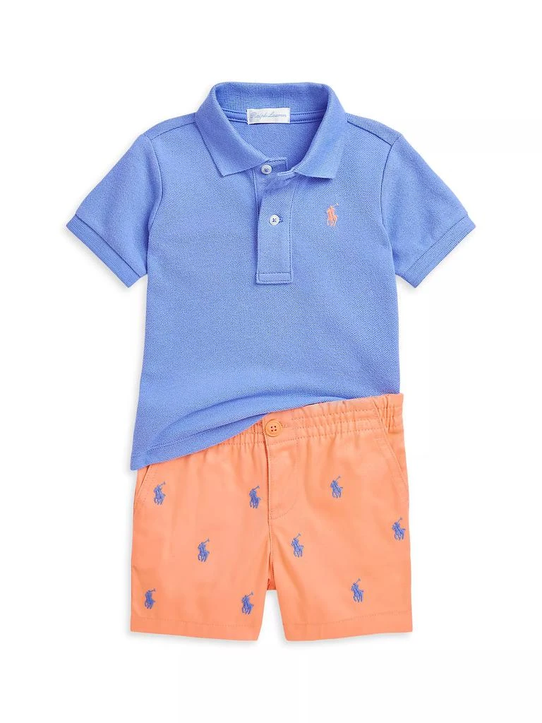 Ralph Lauren Baby Boy's 2-Piece Polo Shirt &amp; Embroidered Shorts Set 1