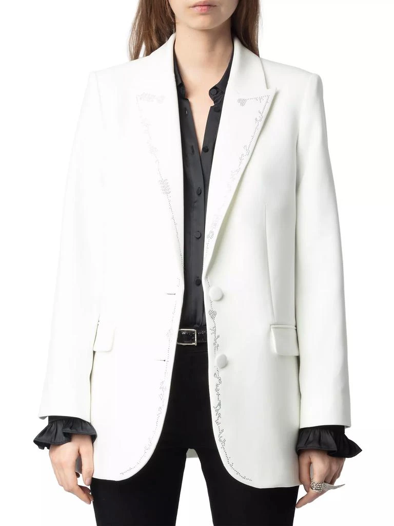 ZADIG & VOLTAIRE Viva Strass Embellished Peak Lapel Blazer 3