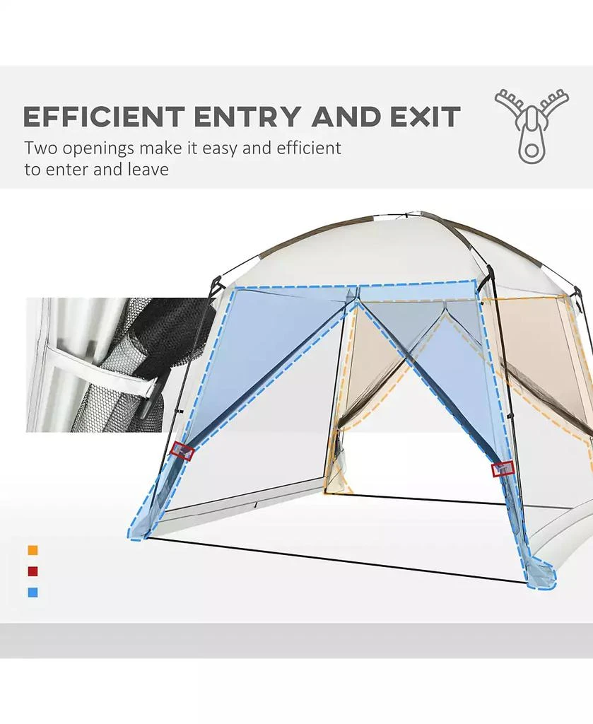 Outsunny Screen Tent, 10' x 10' Screen House Room with UV50+ Protection 4
