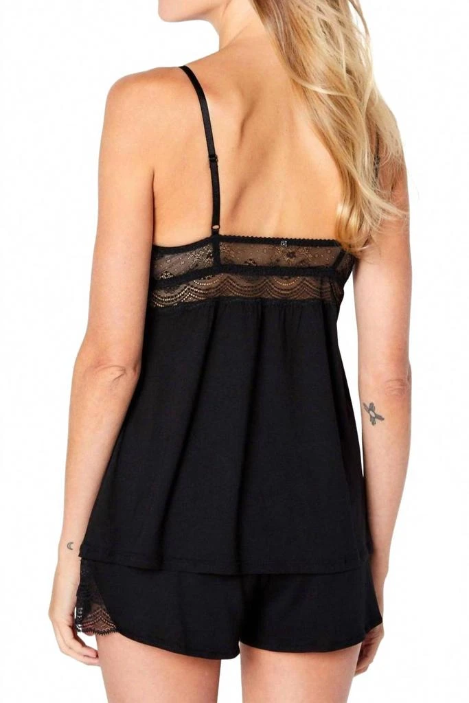 Twelve Eighty Eight Penelope Spaghetti Strap Camisole Boxer Set In Black 2
