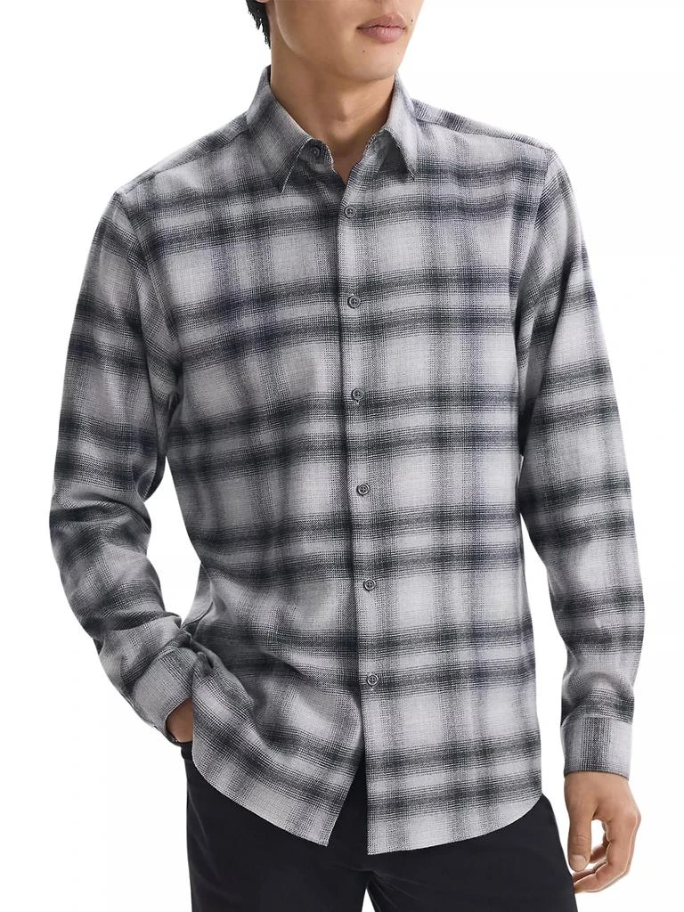 Theory Irving Shadow Plaid Flannel Shirt 3