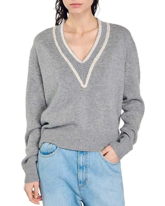 Sandro Cleo V Neck Sweater 1