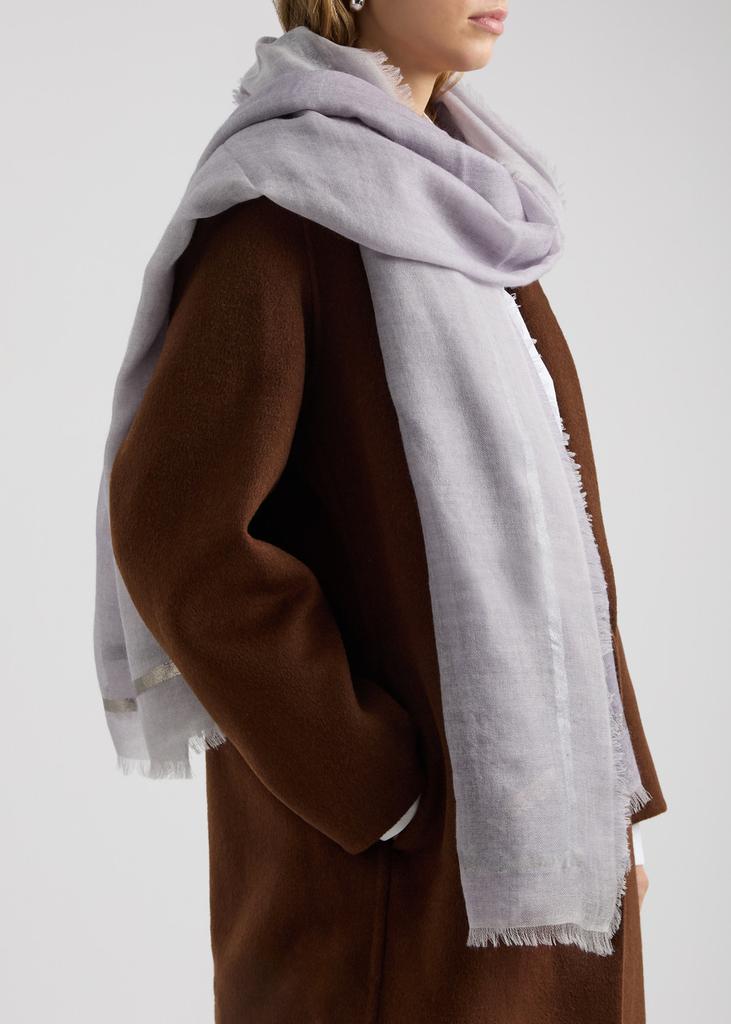 AMA Pure Rigino metallic-weave cashmere scarf