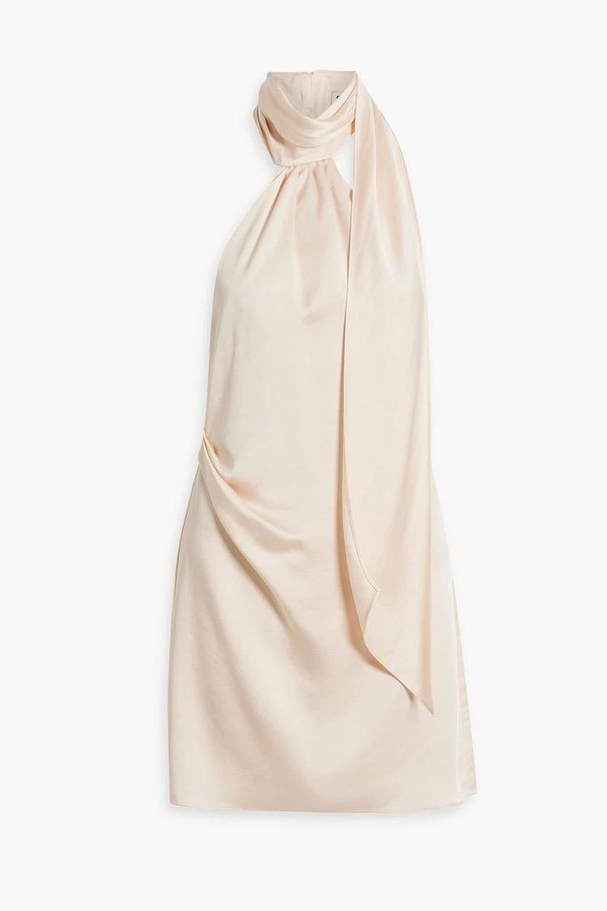 SIMKHAI Jade draped satin-crepe halterneck mini dress 1