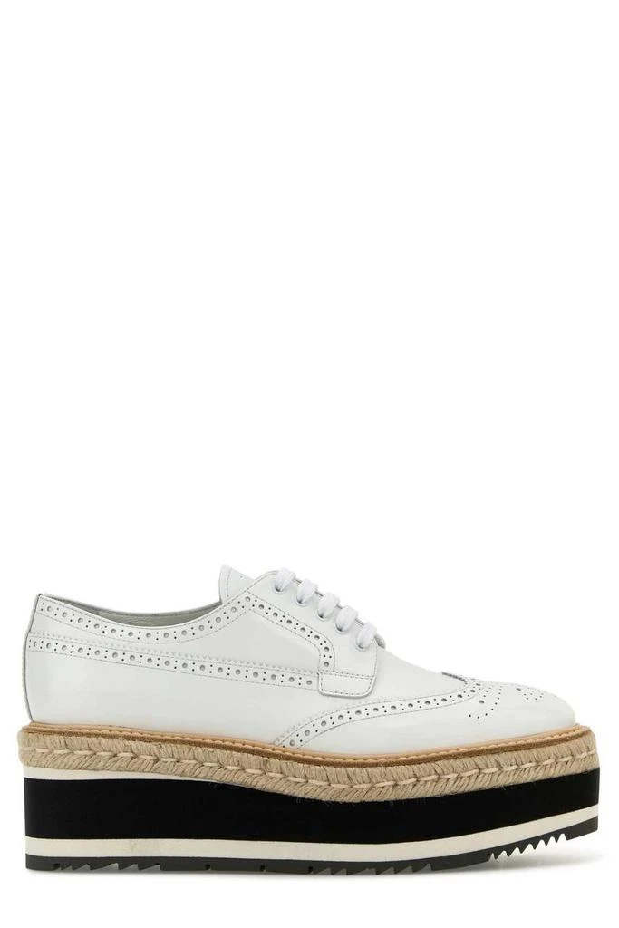 Authentic Prada lace up shoe great color LUXURY PRADA DERBY LACE-UP SHOES 2EG015 BLUE LEATHER + DENIM  main image 4