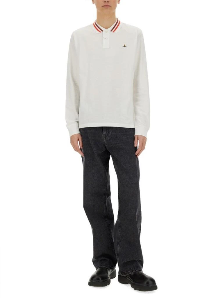 Vivienne Westwood Long-Sleeved White Polo With Logo 2