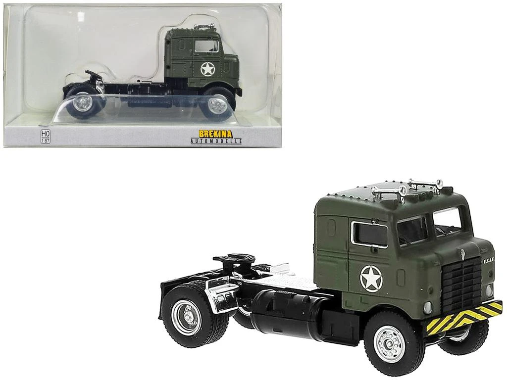 Brekina 1950 Kenworth Bullnose Truck Tractor Olive Drab "United States Air Force" 1/87 (HO) Scale Model Car by 1