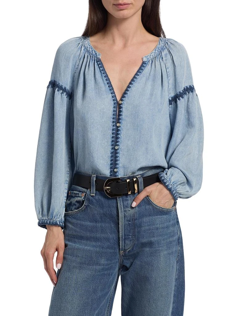 Rails Toshi Denim Peasant Top