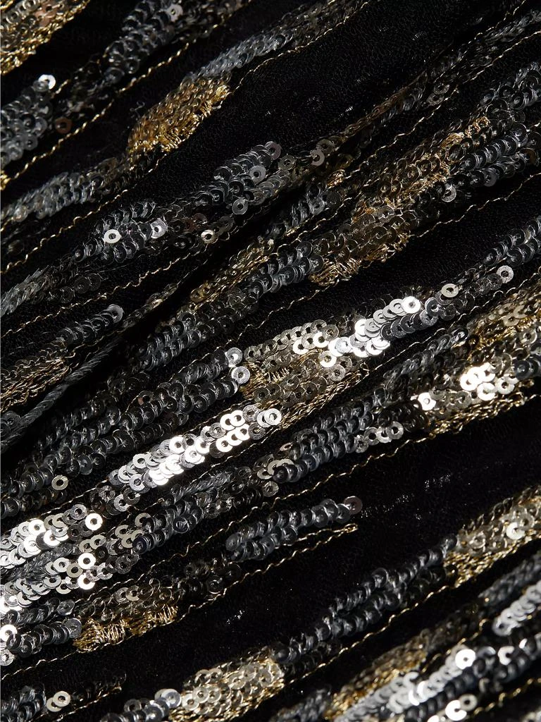 REEM ACRA Sequin Tulle Sleeveless Midi-Dress 7