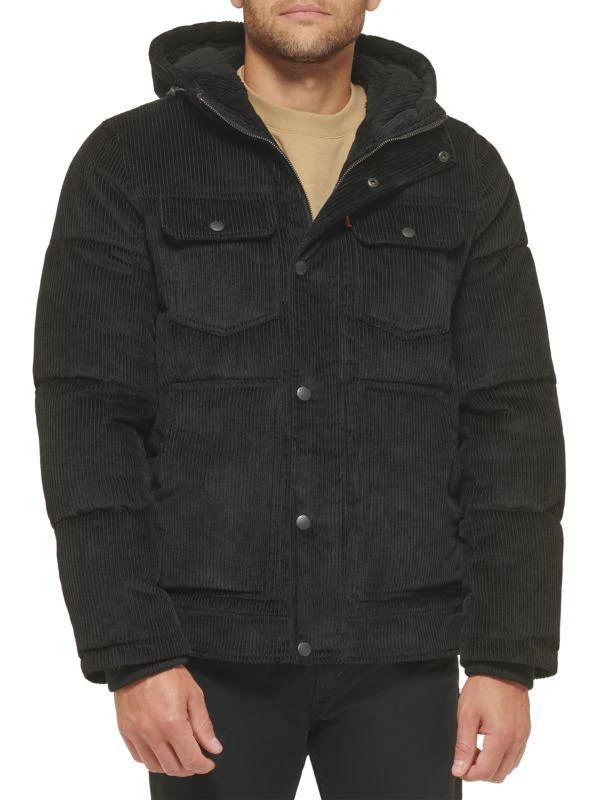 Levi's Classic Fit Hooded Corduroy Puffer Jacket 1