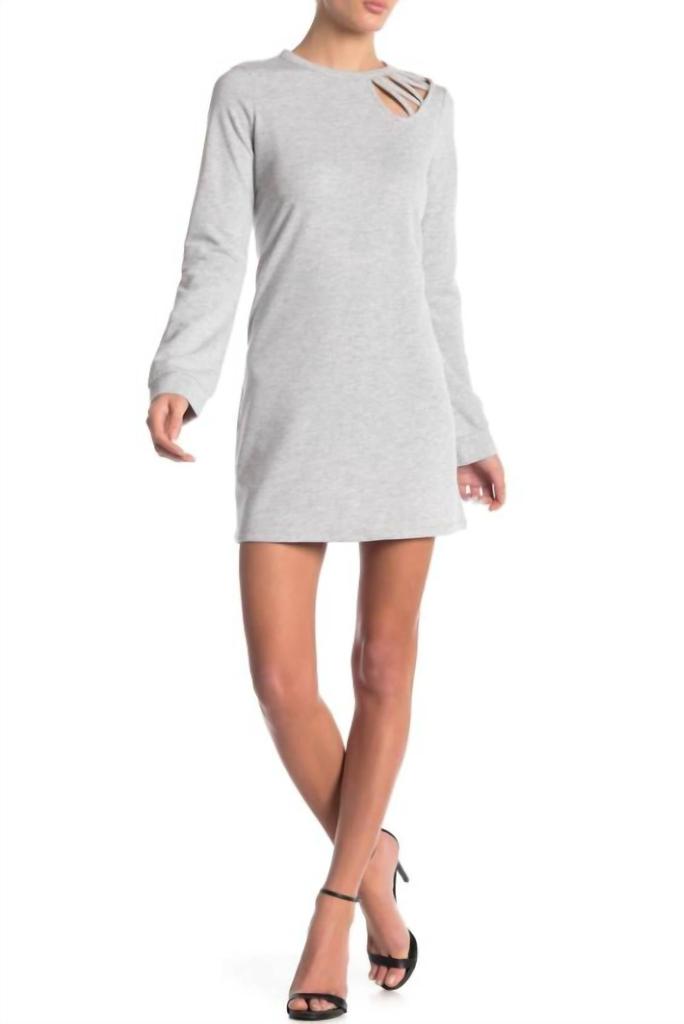 Material Girl Material Girl - Juniors Cutout Heather French Terry Sweatshirt Dress