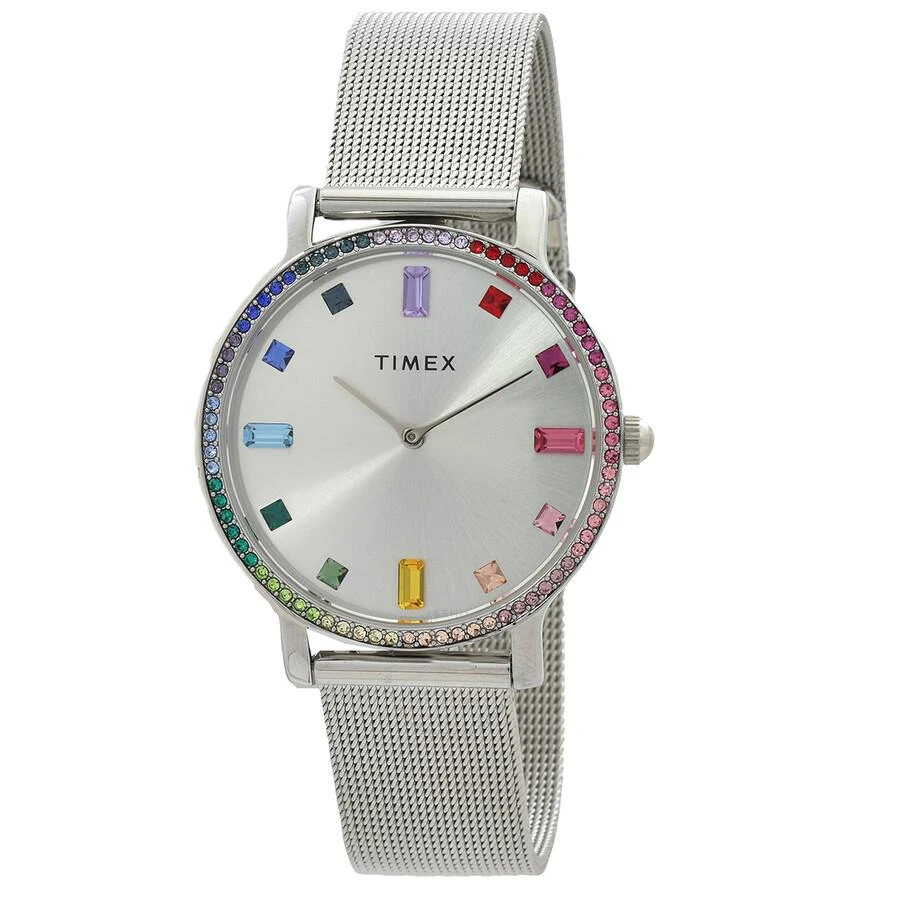 Timex Transcend Quartz Crystal Silver Dial Ladies Watch TW2W19100 1