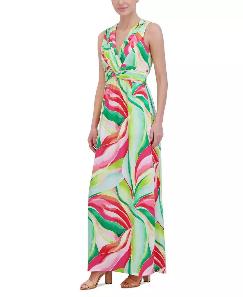 Jessica Howard Women's Sleeveless V-Neck Knot-Front Maxi Dress 5