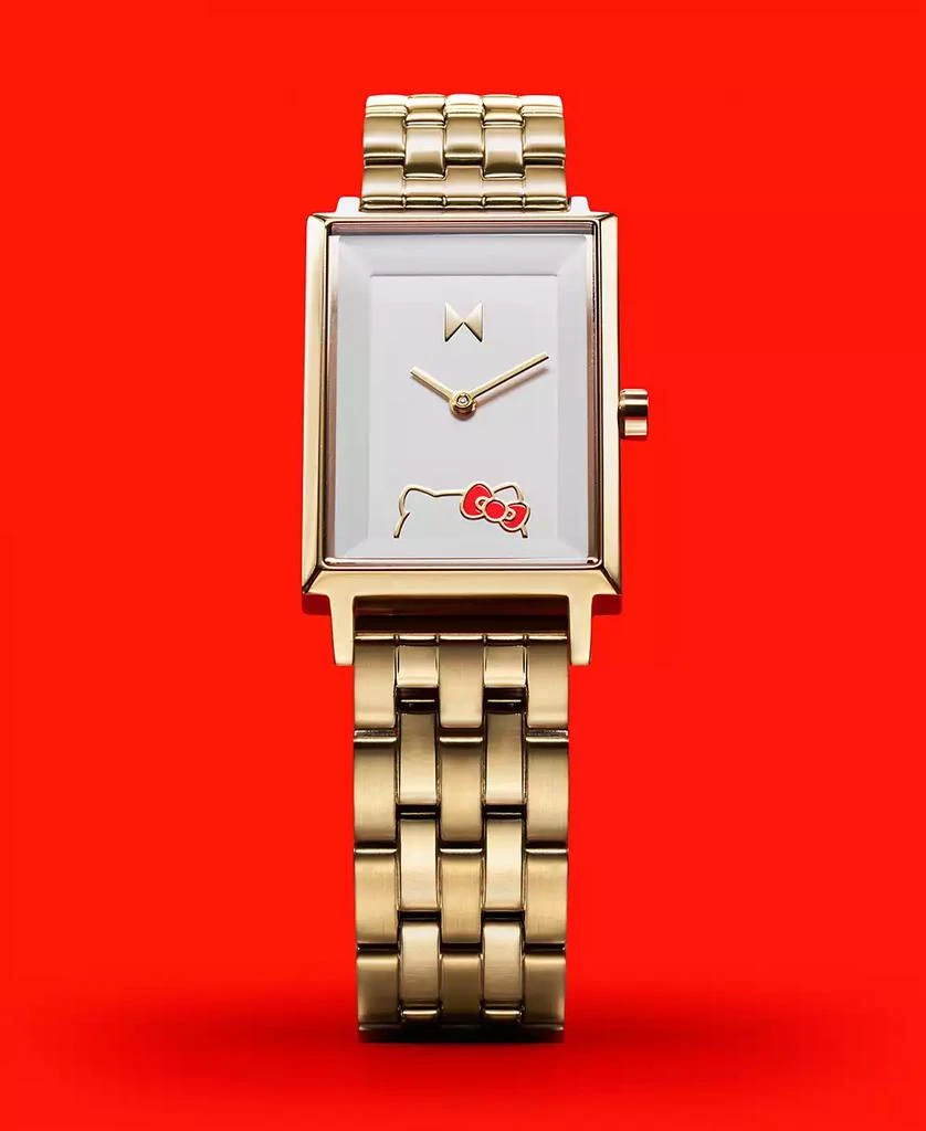 MVMT Women's Signature Square Hello Kitty Gold-Tone Stainless Steel Watch 24mm 4