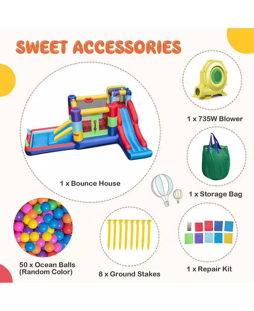 Mecale Inflatable Bounce House with 680W Blower and Ball Pit 7