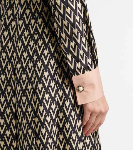 Valentino Toute La V silk twill shirt dress 6