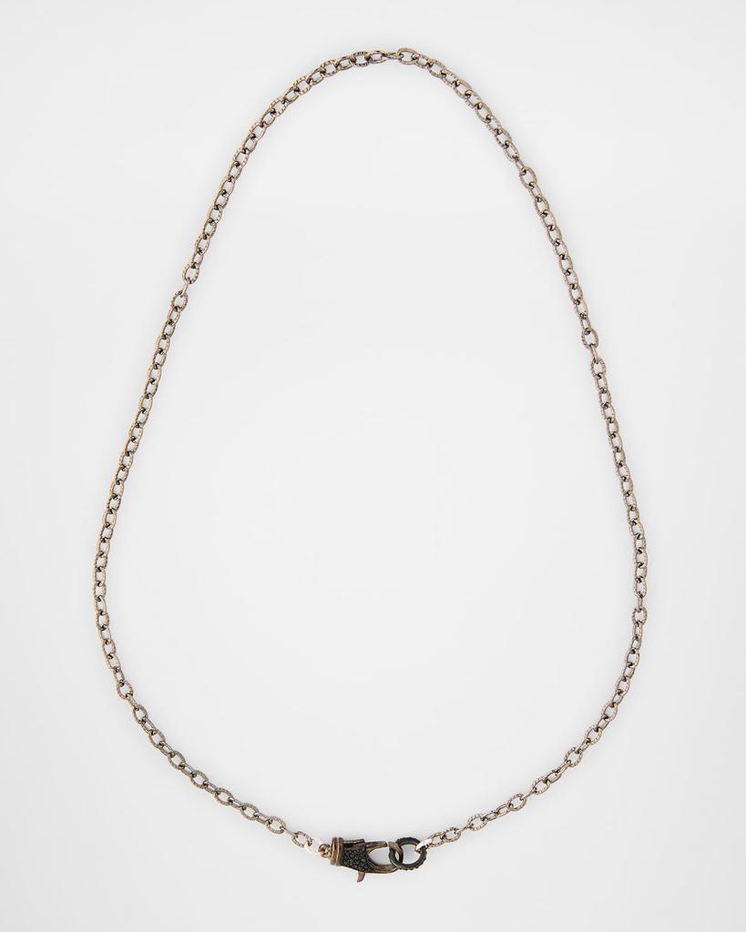 Margo Morrison Rhodium-Plated Sterling Silver Chain Necklace with Diamond Clasp