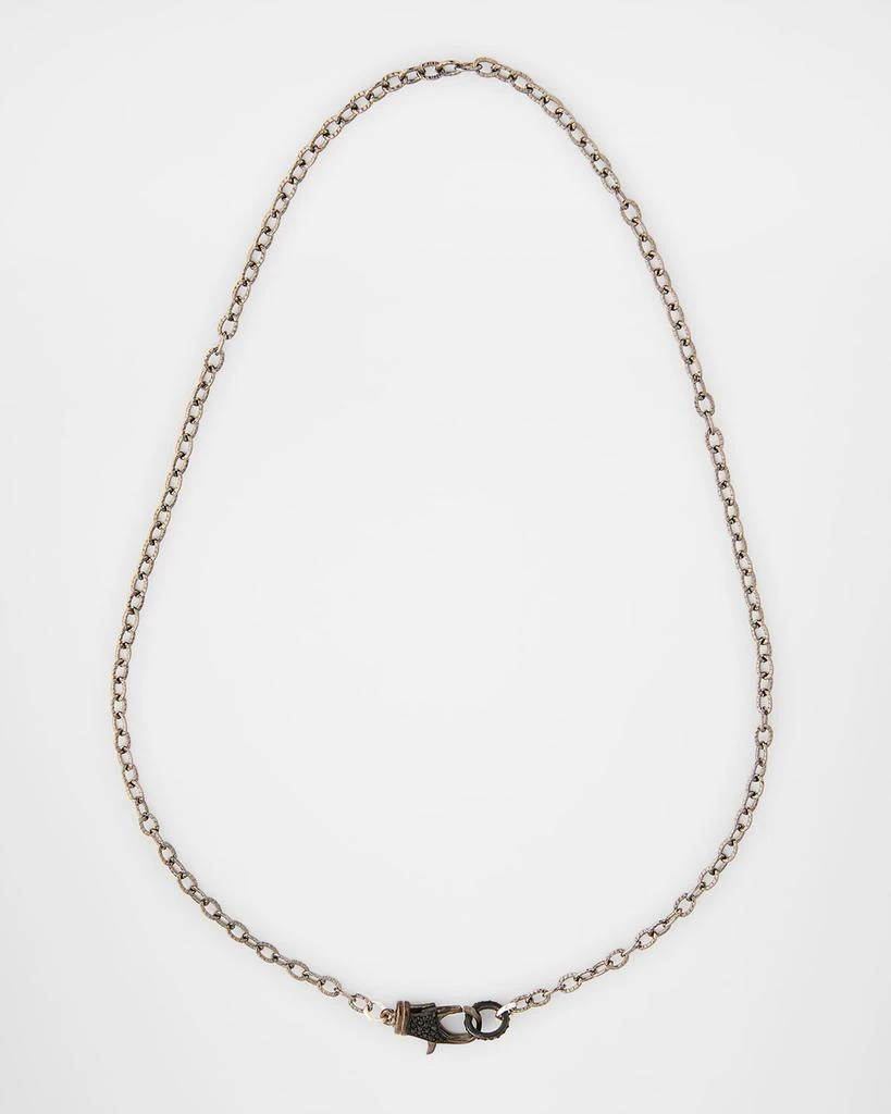 Margo Morrison Rhodium-Plated Sterling Silver Chain Necklace with Diamond Clasp 1