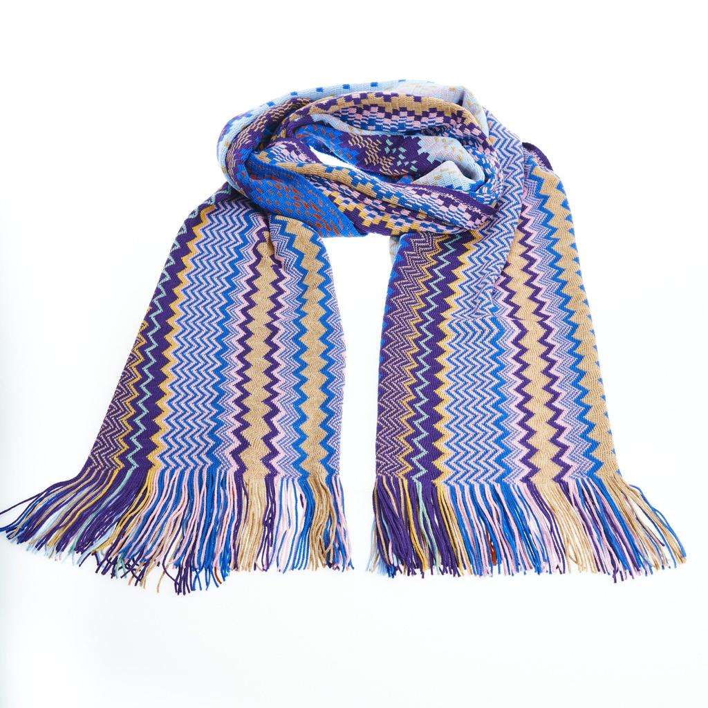 Missoni Missoni Geometric Pattern Fringed Luxury Women's Scarf