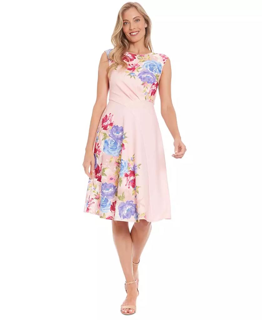 London Times Petite Floral Sleeveless Midi Dress