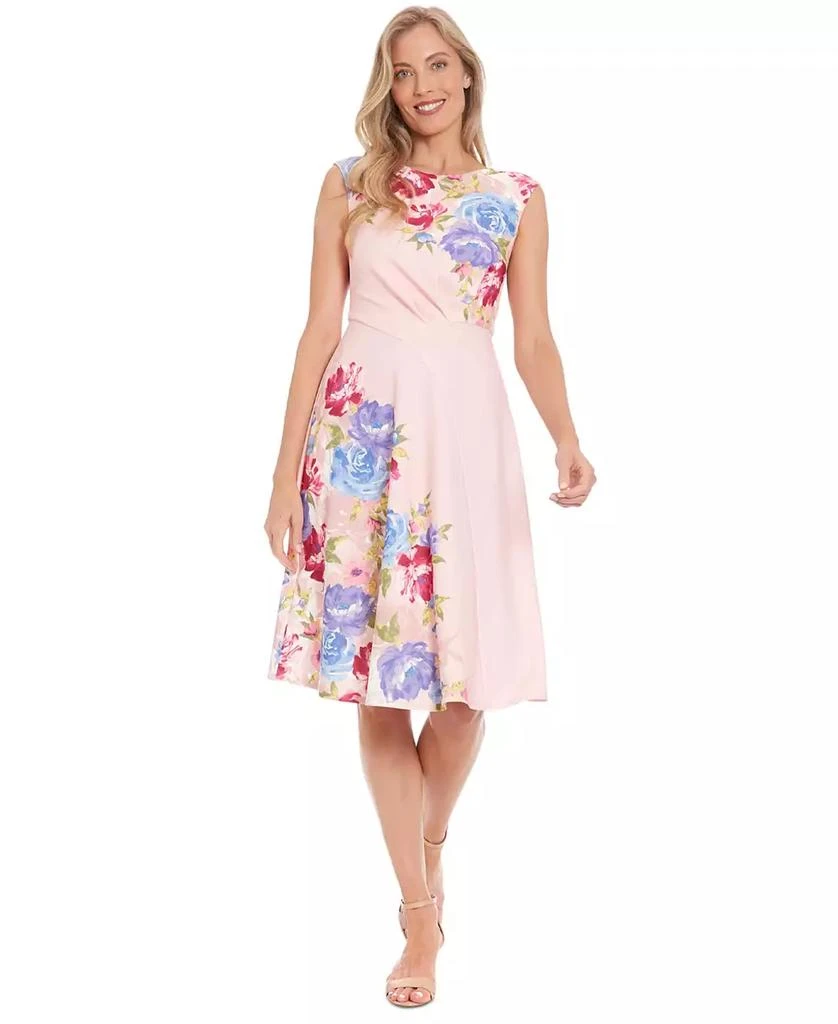 London Times Petite Floral Sleeveless Midi Dress 1