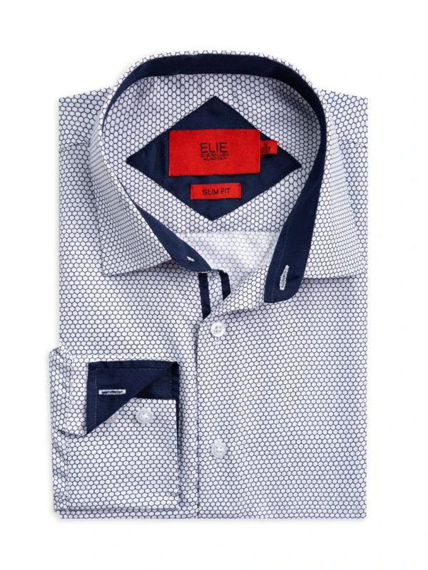 Elie Balleh Slim Fit Honeycomb Dress Shirt 1