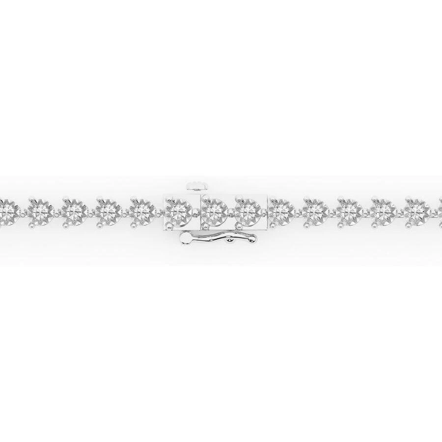 Brilliant Diamond 2 Carat Round Lab Grown Diamond Tennis Bracelet in 14K White Gold 2