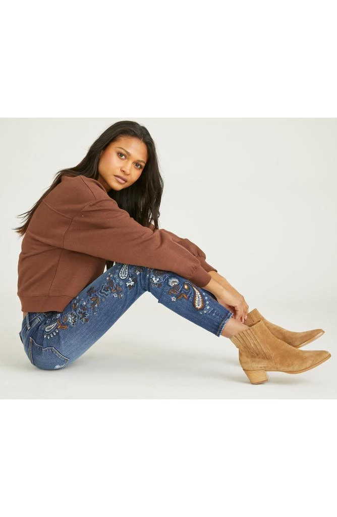 Driftwood Jackie Floral Embroidered Skinny Jeans 6