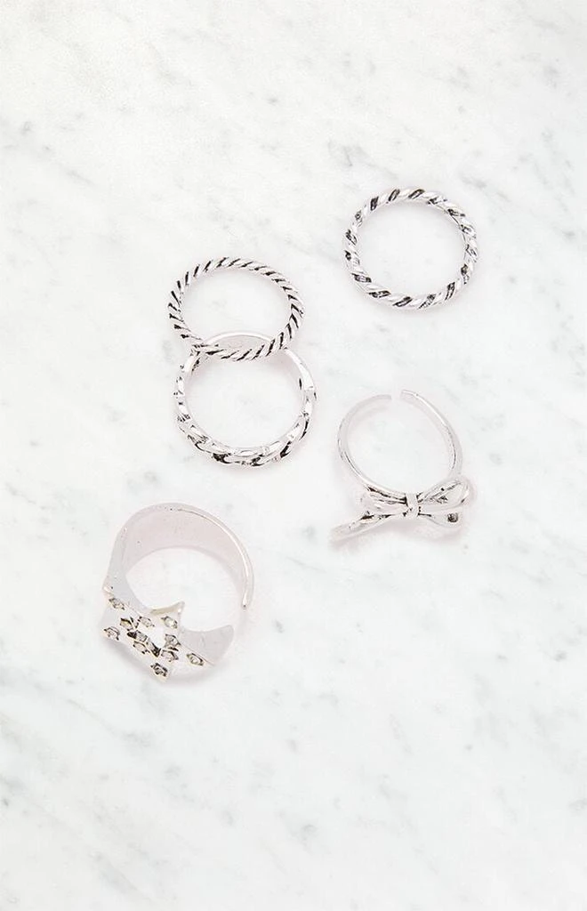 Star Rings Packing LA Hearts 5 Pack Silver Star Rings - JEWELRY - Free Shipping - BeyondStyle
