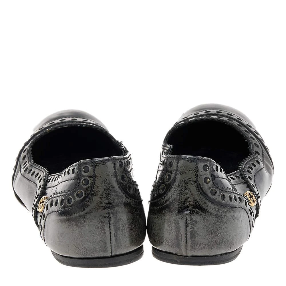 Gucci Gucci Black/Grey Brogue Leather Ballet Flats Size 35.5 5