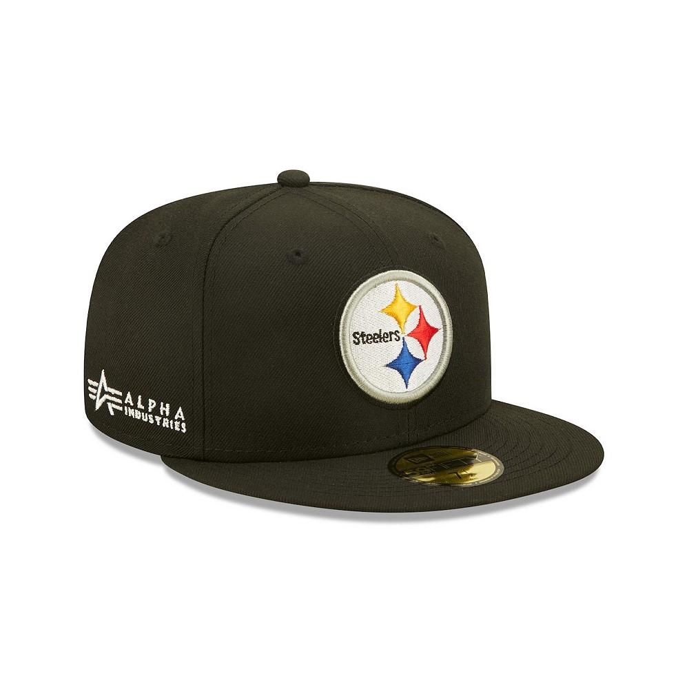 New Era Men's X Alpha Industries Black Pittsburgh Steelers Alpha 59Fifty Fitted Hat