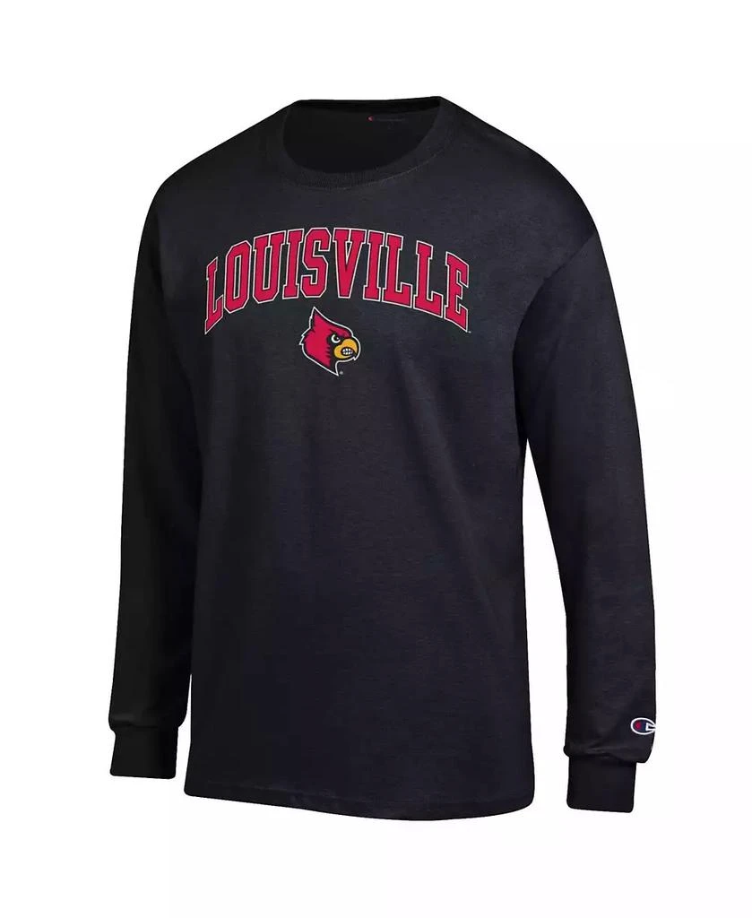 CHAMPION Men
s Black Louisville Cardinals Arch Over Logo Long Sleeve T-Shirt 3